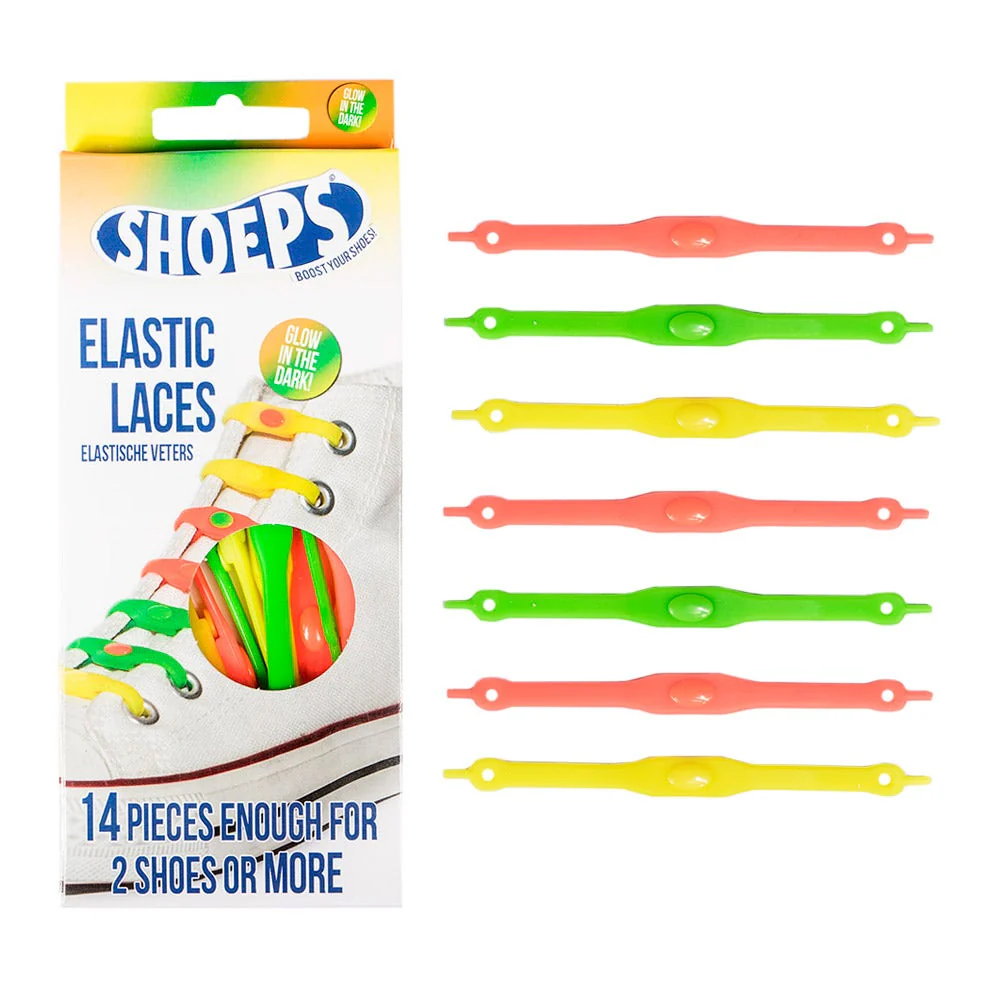 Lacci da Scarpe Elastici in Silicone Glow Dark Mix - Mai più Scarpe Slacciate