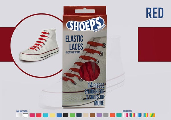 Lacci da Scarpe Elastici in Silicone Rossi - Mai più Scarpe Slacciate - immagine 3